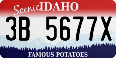 ID license plate 3B5677X