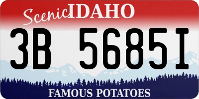 ID license plate 3B5685I