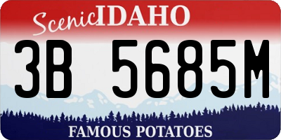ID license plate 3B5685M