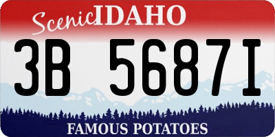 ID license plate 3B5687I