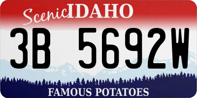 ID license plate 3B5692W