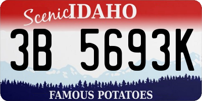 ID license plate 3B5693K