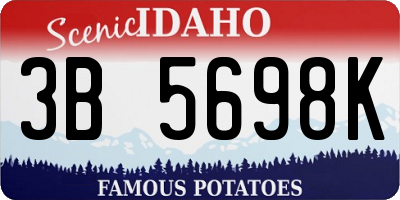ID license plate 3B5698K