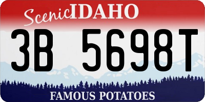 ID license plate 3B5698T