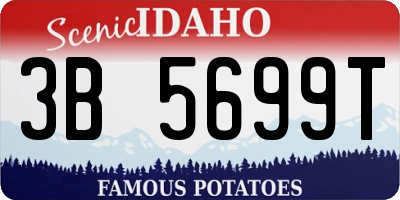 ID license plate 3B5699T