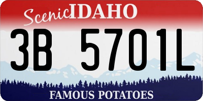 ID license plate 3B5701L