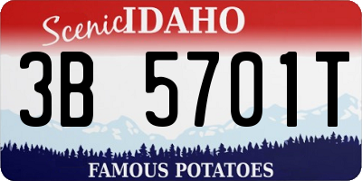 ID license plate 3B5701T