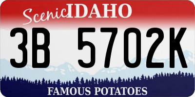 ID license plate 3B5702K