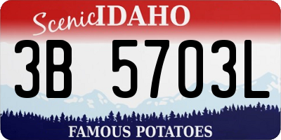 ID license plate 3B5703L
