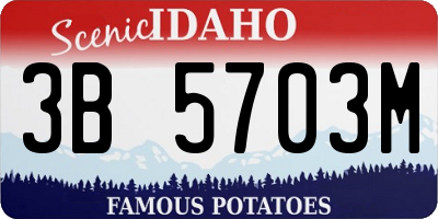 ID license plate 3B5703M