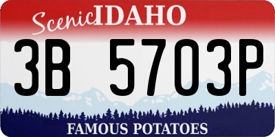 ID license plate 3B5703P