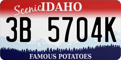 ID license plate 3B5704K