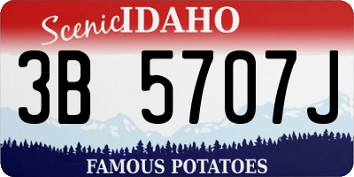 ID license plate 3B5707J
