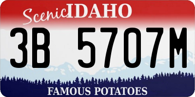 ID license plate 3B5707M