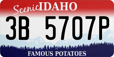 ID license plate 3B5707P