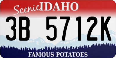 ID license plate 3B5712K
