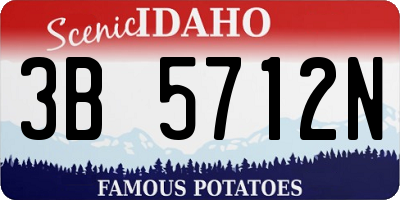 ID license plate 3B5712N