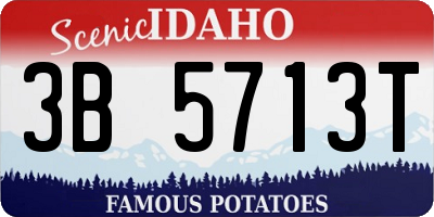 ID license plate 3B5713T