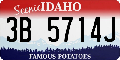 ID license plate 3B5714J