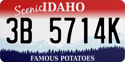ID license plate 3B5714K