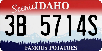 ID license plate 3B5714S