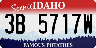 ID license plate 3B5717W