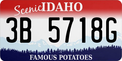 ID license plate 3B5718G