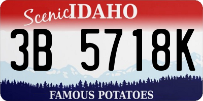ID license plate 3B5718K
