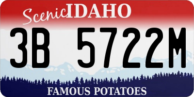 ID license plate 3B5722M