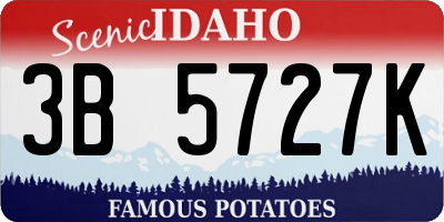 ID license plate 3B5727K