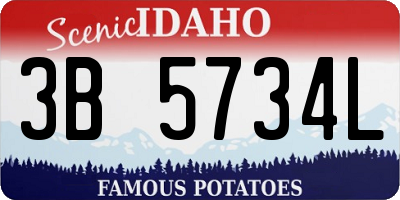 ID license plate 3B5734L