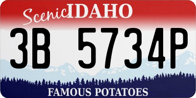 ID license plate 3B5734P