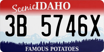 ID license plate 3B5746X