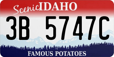 ID license plate 3B5747C