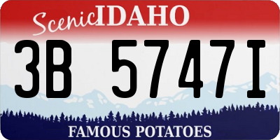 ID license plate 3B5747I