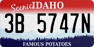ID license plate 3B5747N