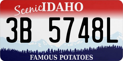 ID license plate 3B5748L