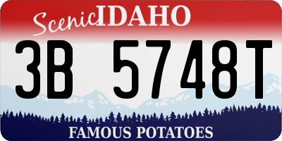 ID license plate 3B5748T