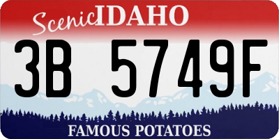 ID license plate 3B5749F
