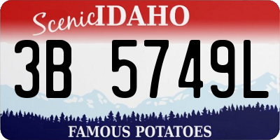 ID license plate 3B5749L