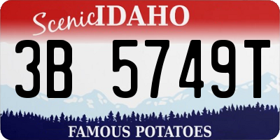 ID license plate 3B5749T