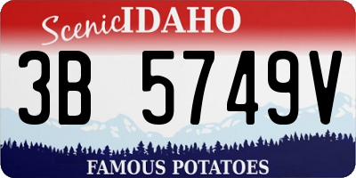 ID license plate 3B5749V