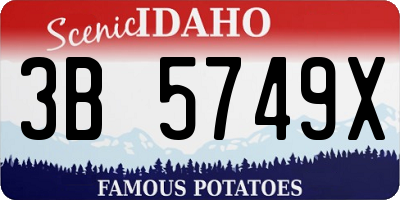 ID license plate 3B5749X