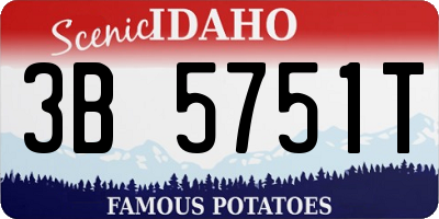 ID license plate 3B5751T