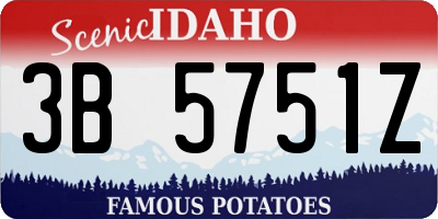 ID license plate 3B5751Z