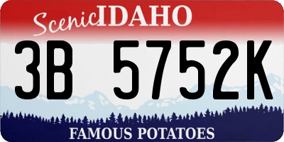 ID license plate 3B5752K