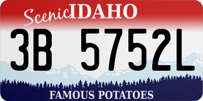 ID license plate 3B5752L