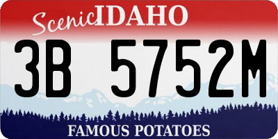 ID license plate 3B5752M