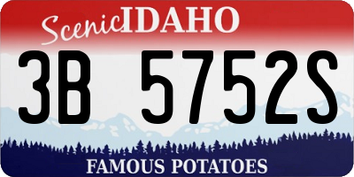 ID license plate 3B5752S