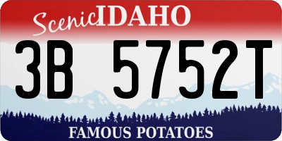 ID license plate 3B5752T